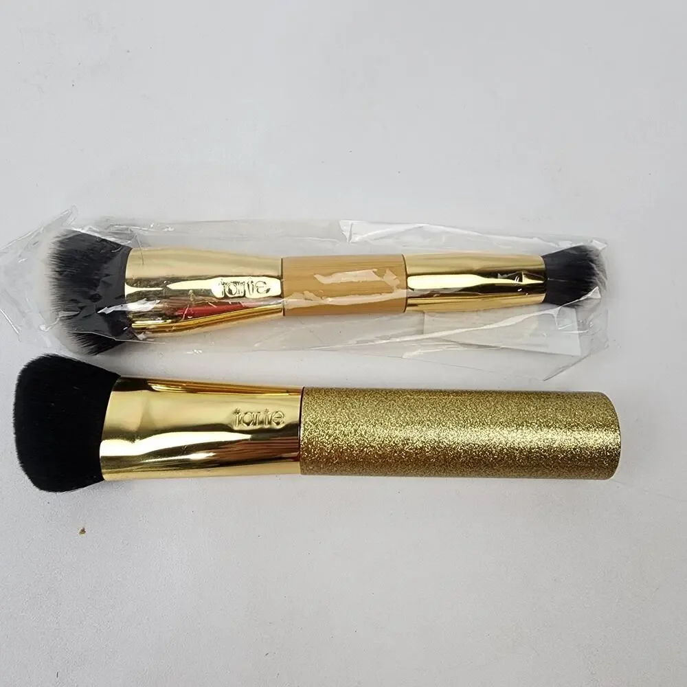 2 Tarte Brushes Shape Tape Double Ended Foundation & Concealer / Contour (Gold)
